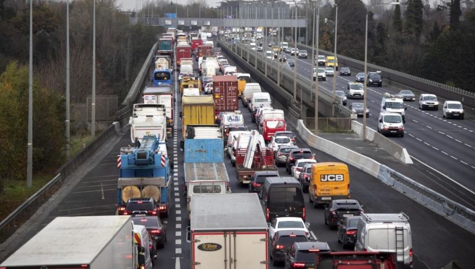 Traffic Disruption Continues On M50 As Truckers Protest Over Fuel Prices