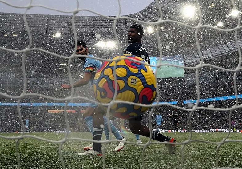 Manchester City Brush Off Snowy Conditions To Overcome West Ham