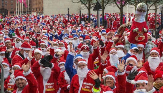 Santas Gather Across The Uk For Festive Charity Runs