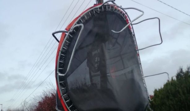 Storm Barra: Trampoline Causes Havoc On Busy Kilkenny City Commuter Road