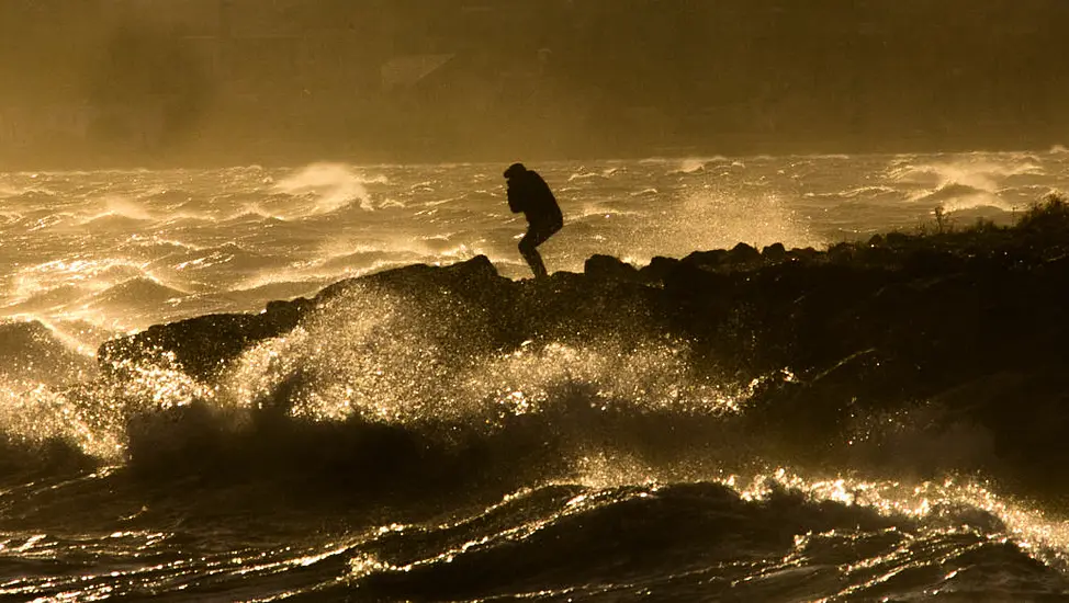 Storm Barra: Swimmers Take To The Water In Dublin Despite Storm Warnings