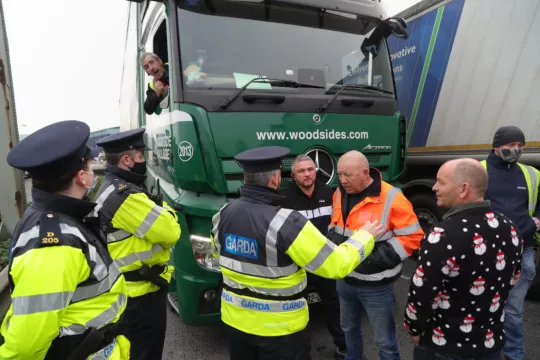 Dublin Port Tunnel South Closed Due To Hauliers Protest