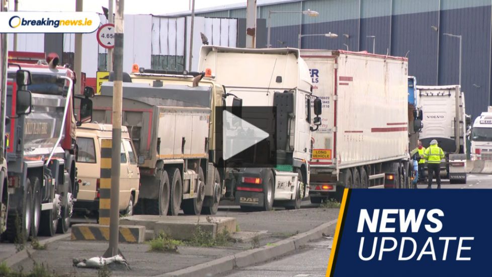 Video: Traffic Chaos In Dublin Port As Truckers Protest; Met Éireann Issues Fog Warning