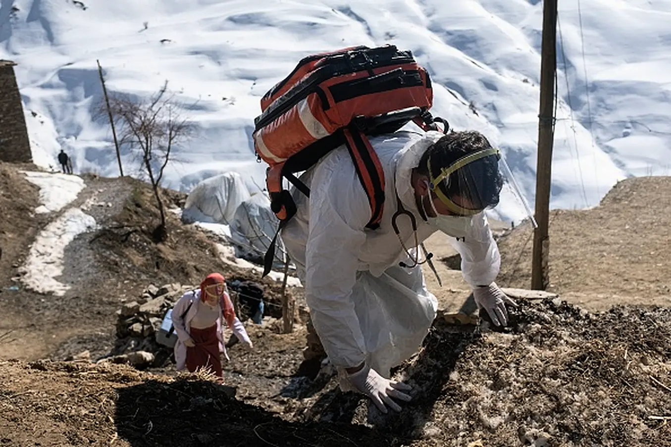 Doctor Akay Kaya (R) And A Nurse Yildiz Ayten Arrive In The Remote Village Of Guneyyamac In Eastern Turkey, To Vaccinate Residents. Photo: Bulent Kilic/Afp Via Getty Images
