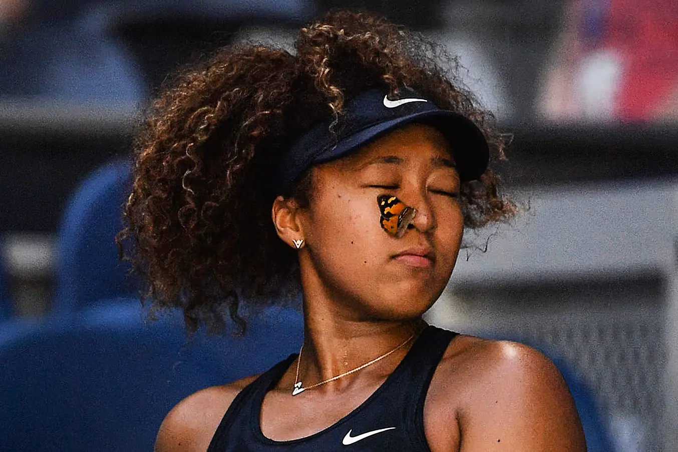 A Butterfly Lands On Japan's Naomi Osaka During A Match At The Australian Open Tennis Tournamen. Photo: Paul Crock/Afp Via Getty Images