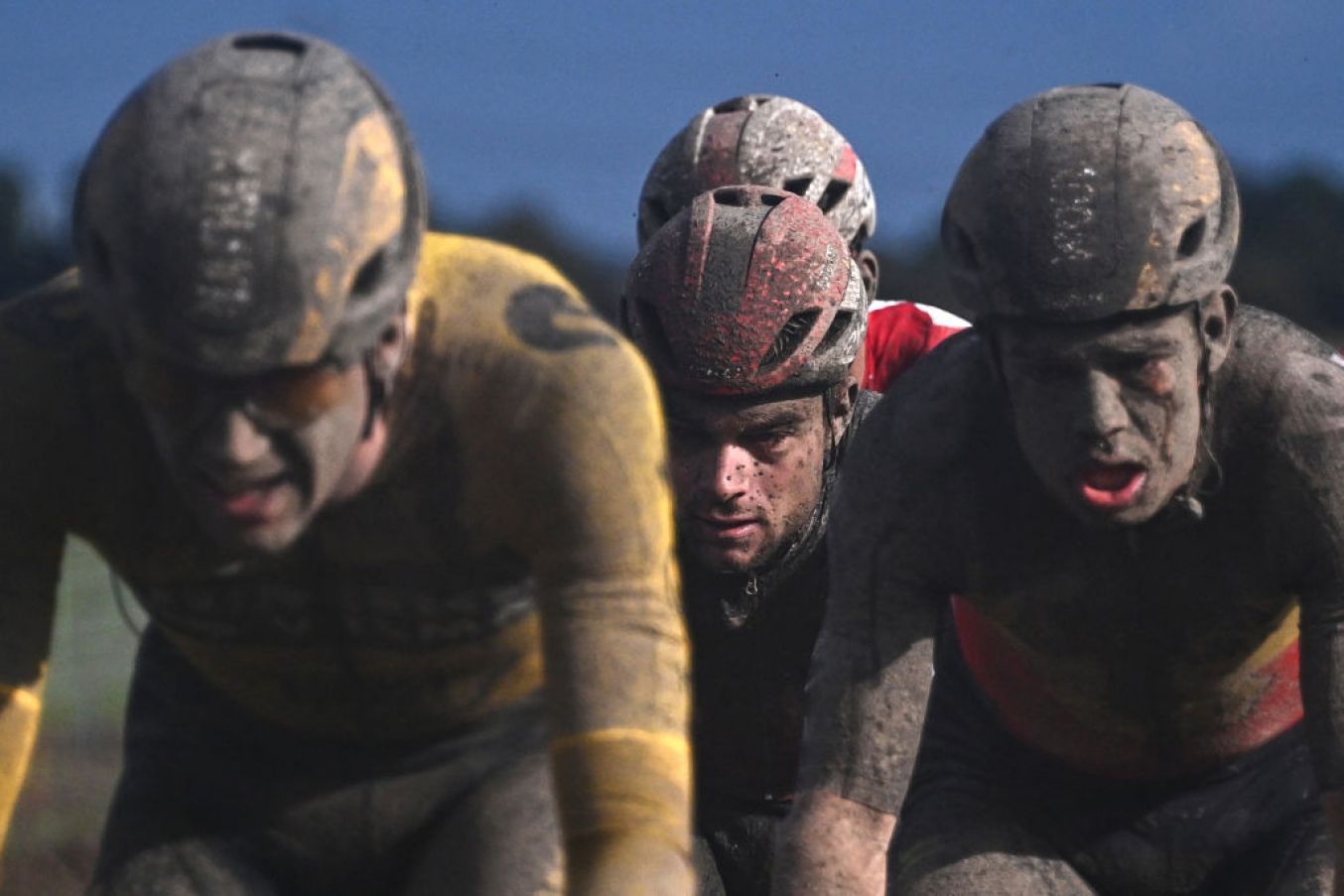 The Pack Rides During The 118Th Edition Of The Paris-Roubaix One-Day Classic Cycling Race, Between Compiegne And Roubaix, Northern France,. Photo:  Anne-Christine Poujoulat/ Afp Via Getty Images