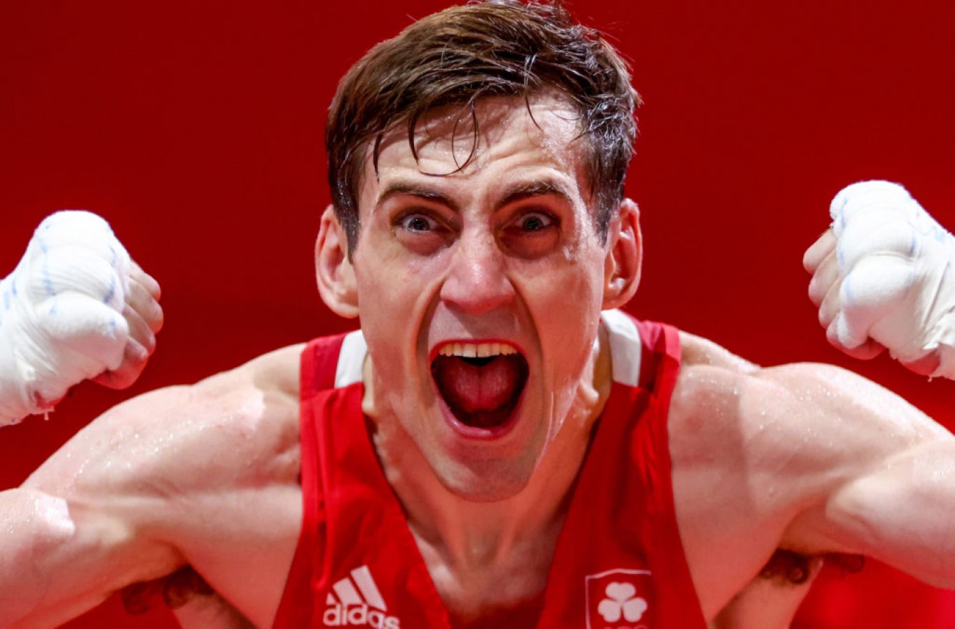 Ireland's Aidan Walsh Celebrates Beating Merven Clair Of Mauritius After The 2020 Tokyo Olympic Games Men’s Welterweight Quarterfinal.
©Inpho/James Crombie