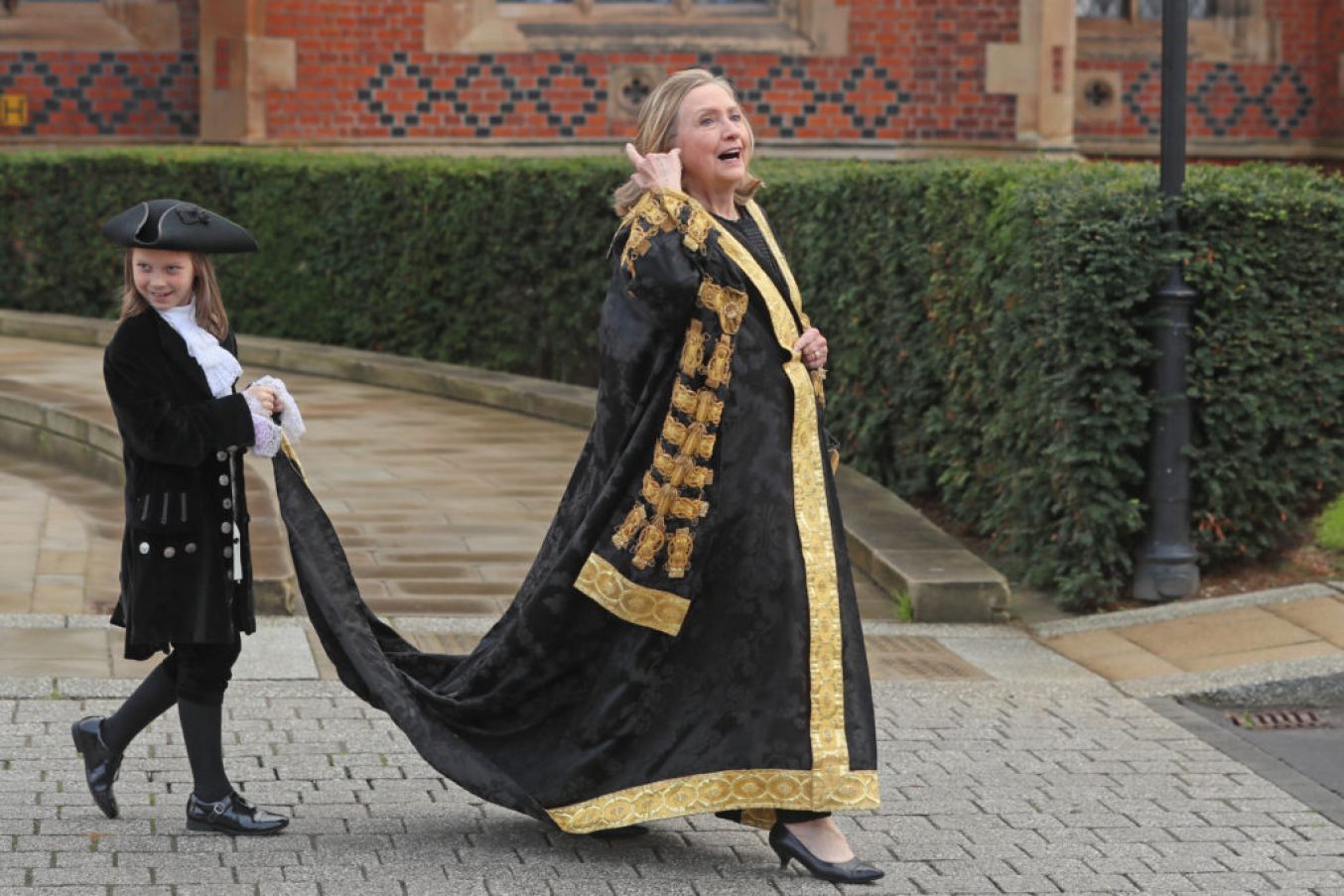The Former Us Secretary Of State Hillary Clinton Is Installed As The Chancellor Of Queen's University Belfast. Photo: Pa