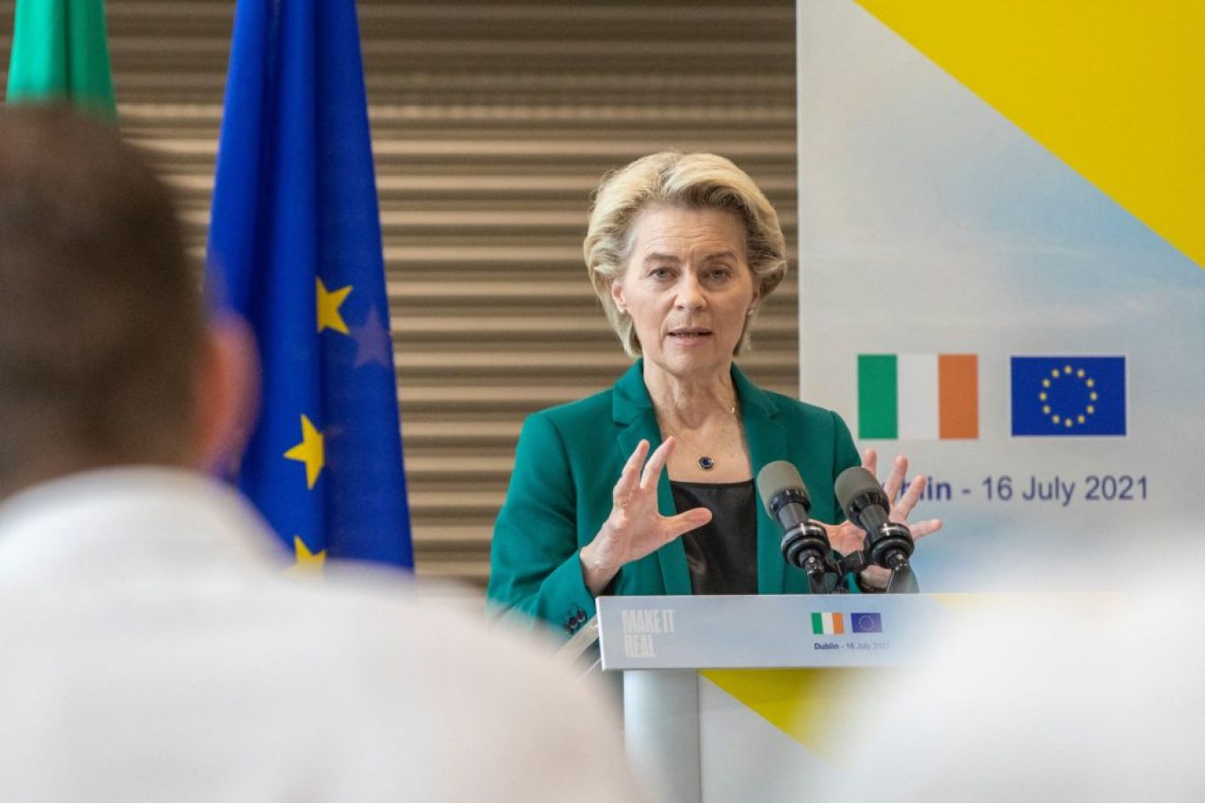 European Commission President Ursula Von Der Leyen During A Press Conference At Technological University Dublin On July 16Th. Photo: Paul Faith/Afp Via Getty