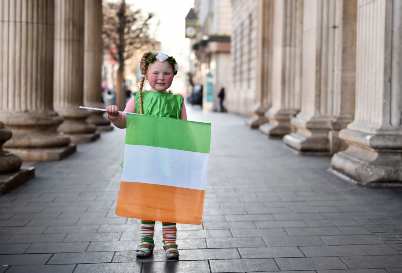 Willie O’brien (5) Outside The General Post Office On St Patrick's Day. Photo: Charles Mcquillan/Getty