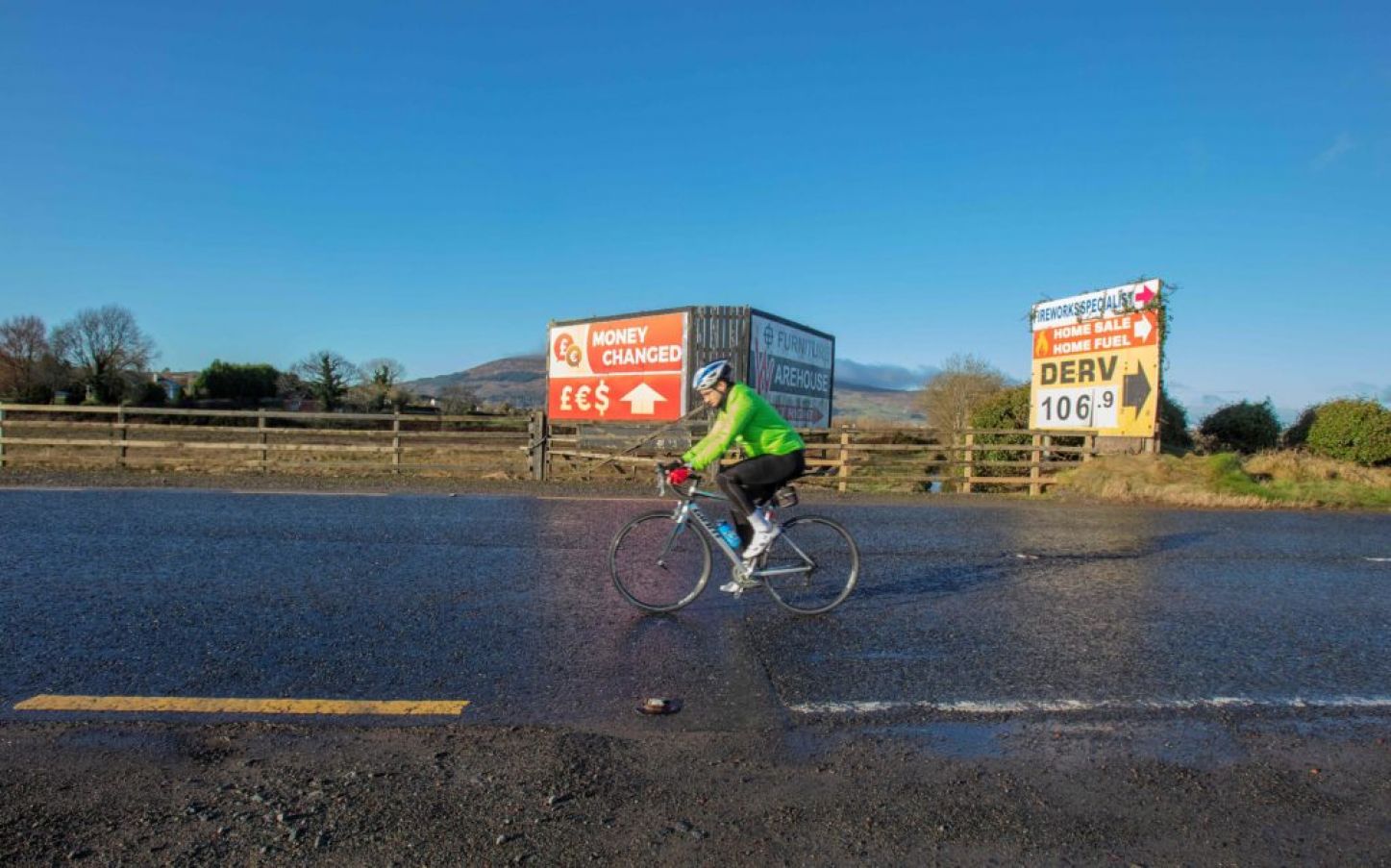 A Cyclist Crosses The Border Into Co Louth On January 1St. The Year Began With The Uk Formally Leaving The Eu Single Market And Customs Union. Photo: Paul Faith/Afp Via Getty