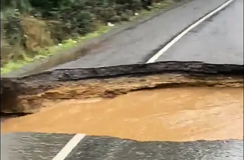 Road Flooded In Wexford Amid Heavy Christmas Day Rain