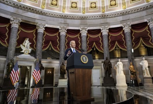 Biden Condemns ‘Dagger At Throat Of Democracy’ On Anniversary Of Us Capitol Riot