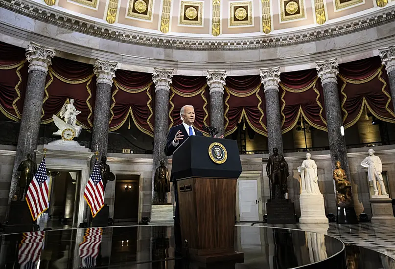 Biden Condemns ‘Dagger At Throat Of Democracy’ On Anniversary Of Us Capitol Riot