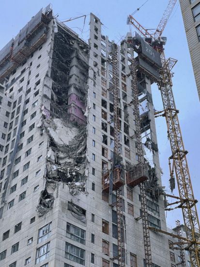 Six Missing After Collapse Hits Apartment Block Being Built In South Korea
