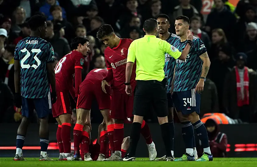 Ten-Man Arsenal Hold Liverpool To Draw In Carabao Cup Semi-Final First Leg