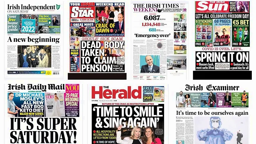 What The Papers Say: Saturday's Front Pages