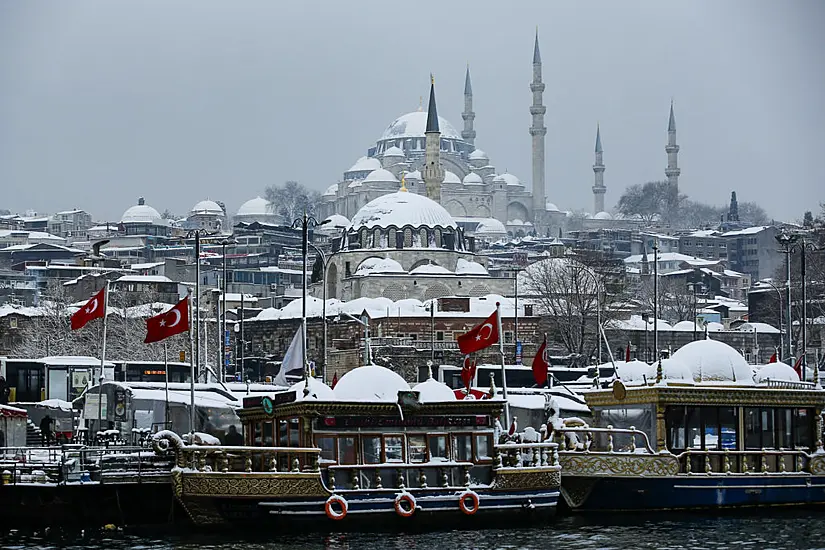 People Trapped In Vehicles As Snow Storm Hits Istanbul