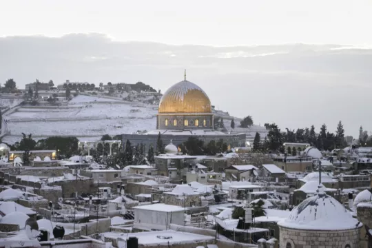 Jerusalem Blanketed In White After Rare Snowfall