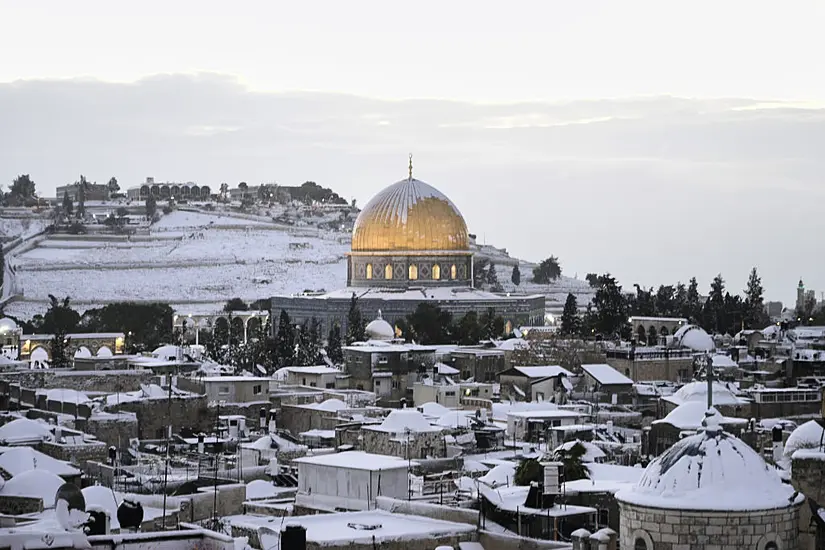 Jerusalem Blanketed In White After Rare Snowfall