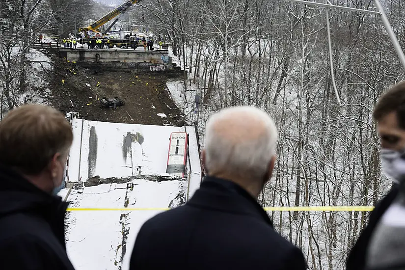 Biden Visits Scene Of Collapsed Bridge In Pittsburgh