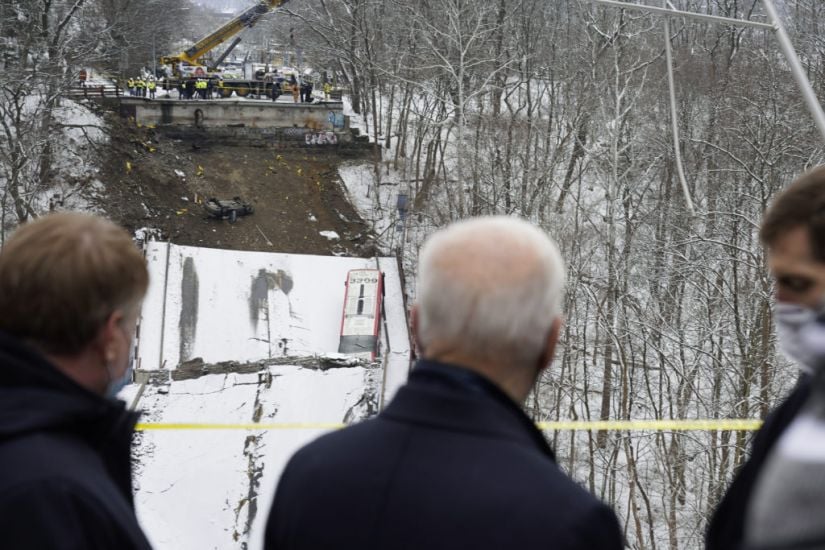 Biden Visits Scene Of Collapsed Bridge In Pittsburgh