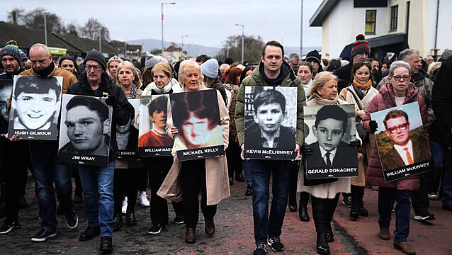 Remembrance Walk Held In Derry To Mark Bloody Sunday 50Th Anniversary