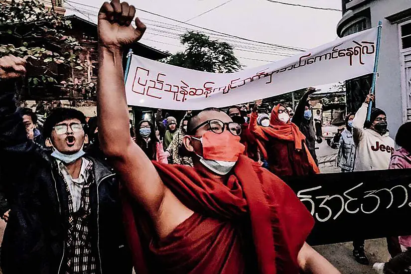 Nationwide Strike Held As Opponents Mark Year Since Army Seized Power In Myanmar