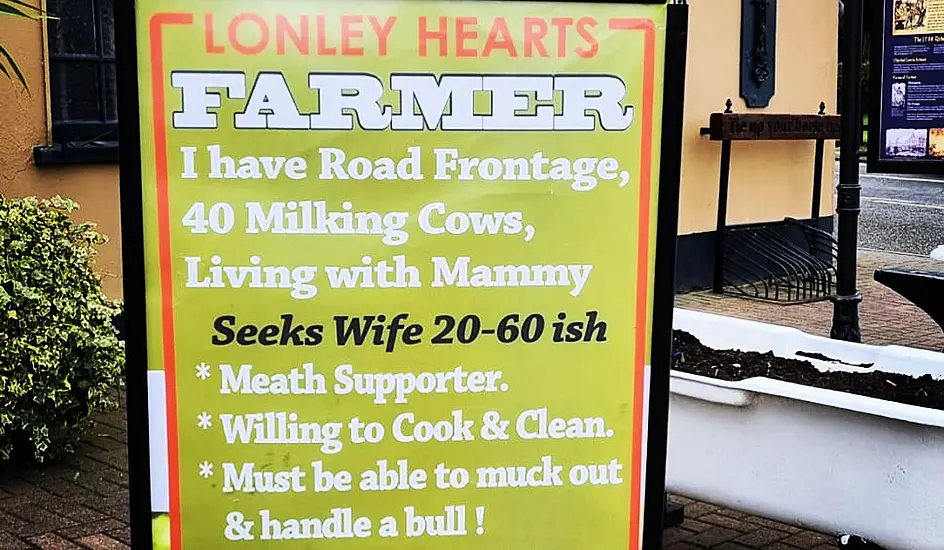 Pub Helps Farmer With ‘Road Frontage And 40 Milking Cows’ Advertise For Wife