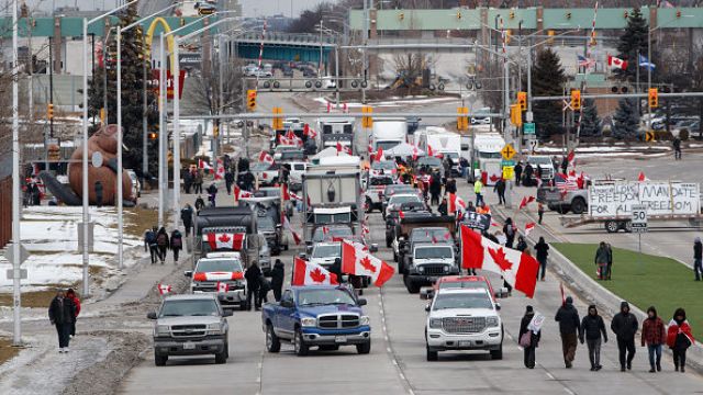 State Of Emergency Declared In Canada's Ontario Province Over Trucker Protests