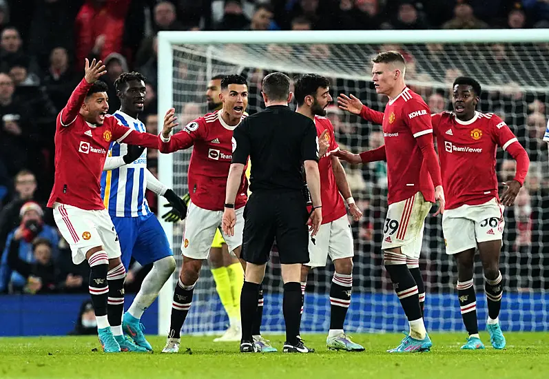 Man Utd Charged For Crowding Referee After Lewis Dunk’s Tackle On Anthony Elanga