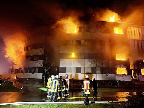 Three Injured As Fire Breaks Out At German Residential Complex