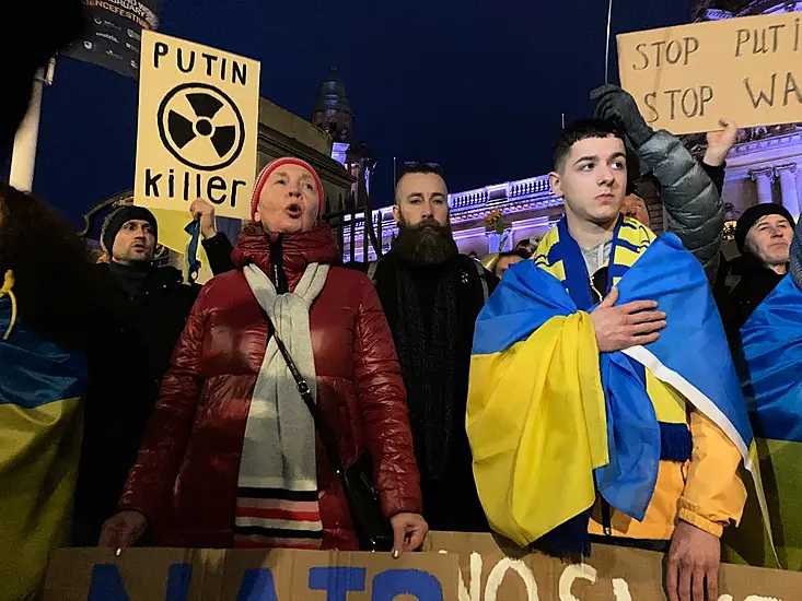 Hundreds Gather In Belfast To Denounce Invasion Of Ukraine