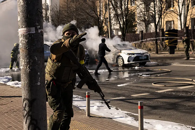 Russian Troops Push Toward Ukraine’s Capital As Residents Take Cover