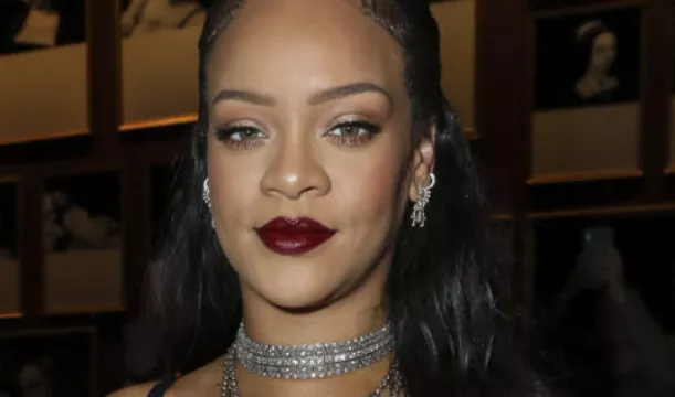 Rihanna Shows Off Baby Bump In Sheer Dior Dress At Paris Fashion Show