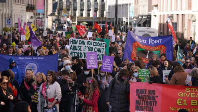 Hundreds Attend 'No Woman Left Behind' Rally At Leinster House