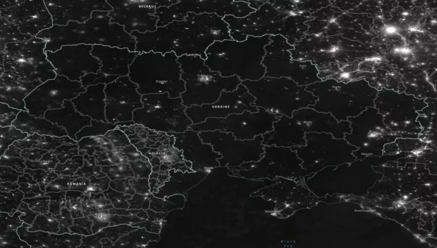 Satellite Imagery Shows Ukraine In Darkness Amid Power Cuts