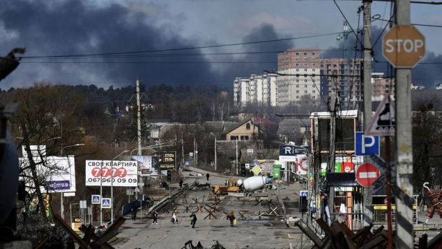 Russia Says Airstrike On Hospital Was 'Staged' As Half Of Residents Have Left Kyiv