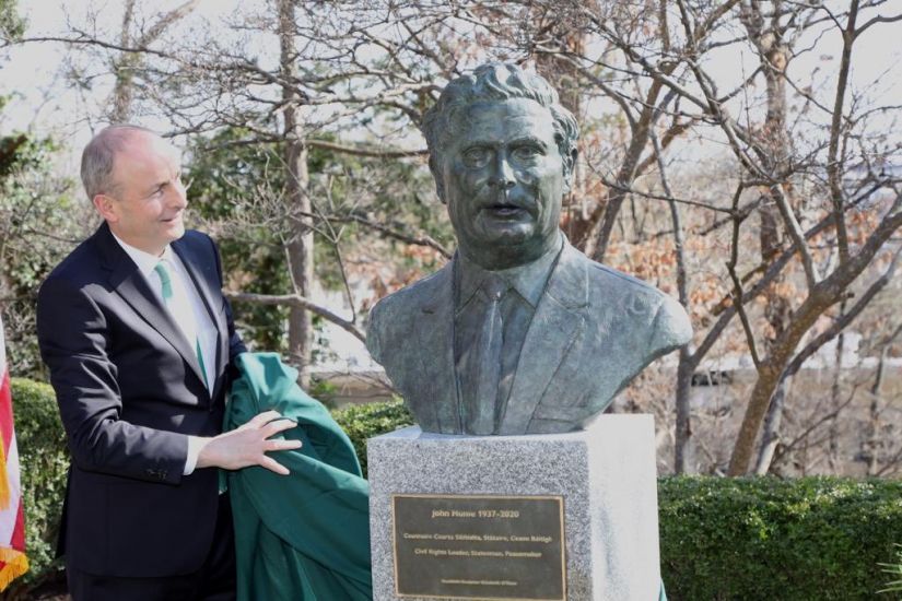Taoiseach Unveils Bust Of John Hume In Washington