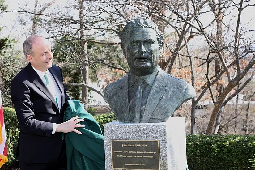 Taoiseach Unveils Bust Of John Hume In Washington