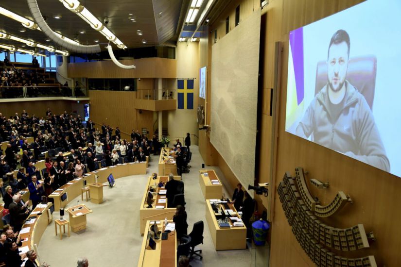 Zelensky Asks For Help Rebuilding Ukraine In Address To Swedish Parliament