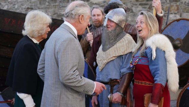 Charles And Camilla Greeted In Waterford With Viking Re-Enactment