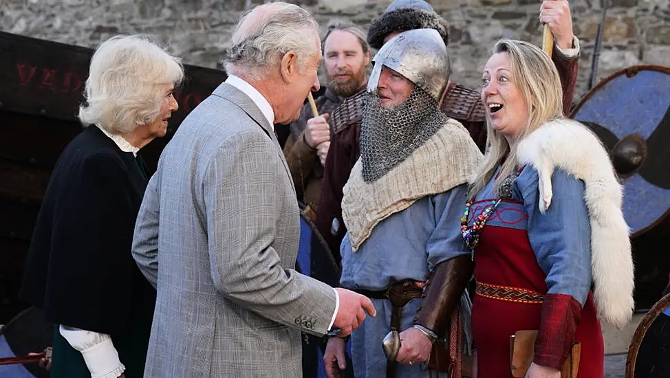 Charles And Camilla Greeted In Waterford With Viking Re-Enactment