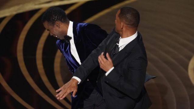 Will Smith Appears To Hit Chris Rock On Oscars Stage After Gag About Wife Jada