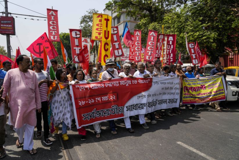 Millions Of Workers Go On Strike Across India Demanding More Rights