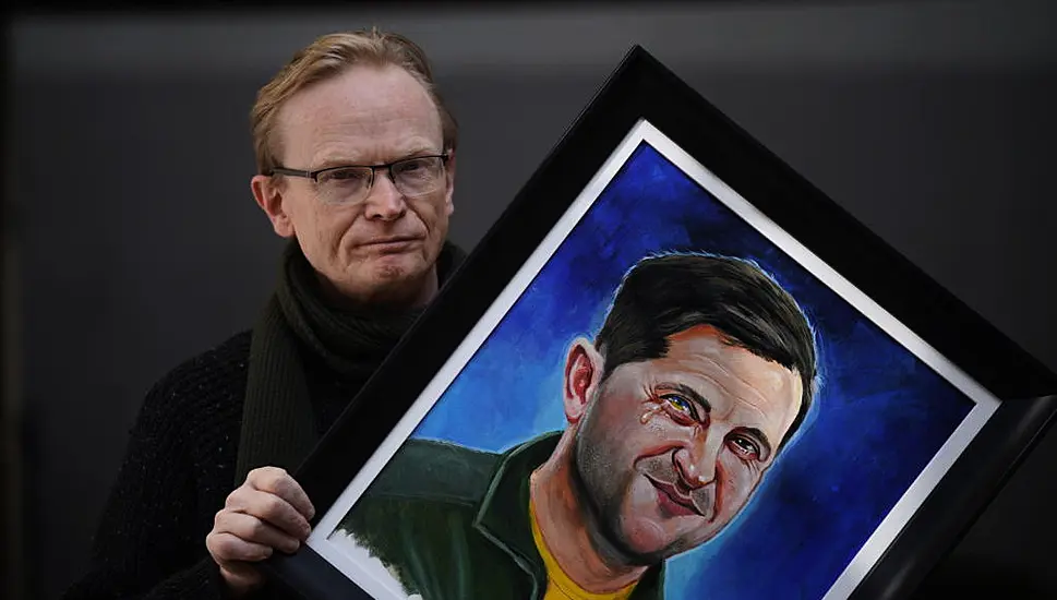 Painting Of Zelenskiy Being Auctioned To Raise Money For Irish Red Cross