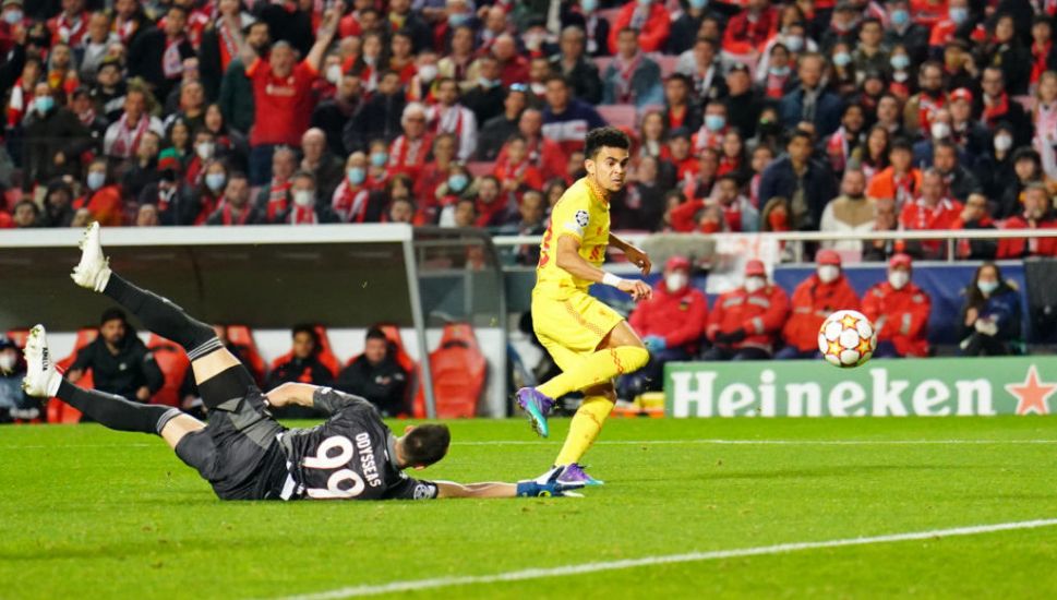 Liverpool Take 3-1 First-Leg Lead Over Benfica After Late Luis Diaz Strike