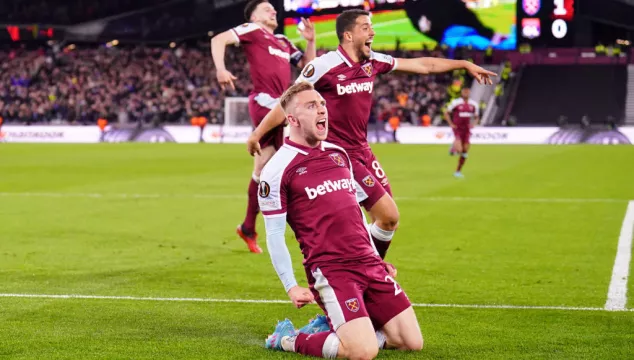 West Ham Battle To Lyon Draw After Losing Aaron Cresswell To First-Half Red Card