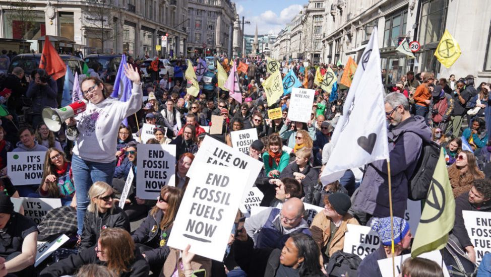 Extinction Rebellion Stage Major Sit-Down Protest In Central London