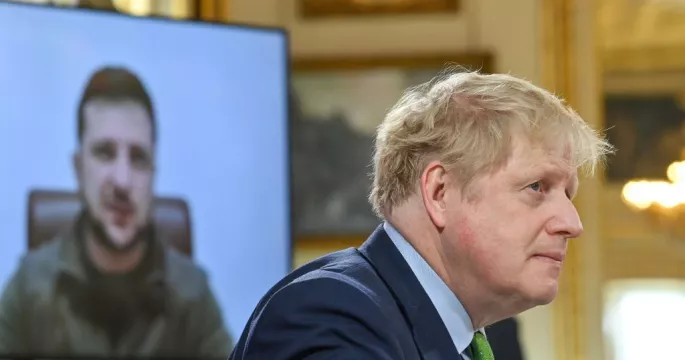 In Show Of Support, Boris Johnson Meets Ukraine President Zelenskiy In Kyiv